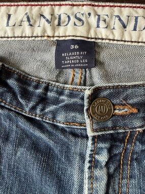 Land’s End Men's Sz 36 x 31 Relaxed Fit Tapered Leg Jeans